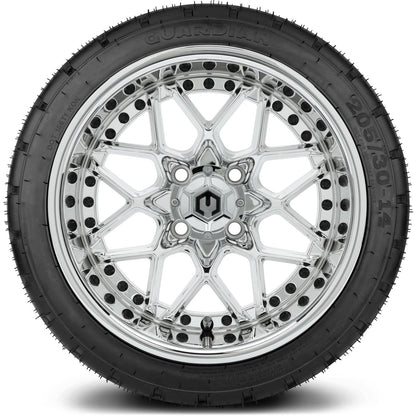 MODZ® 14" Formula Chrome Wheels & Street Tires Combo (Arisun Cruze 205/30-14)