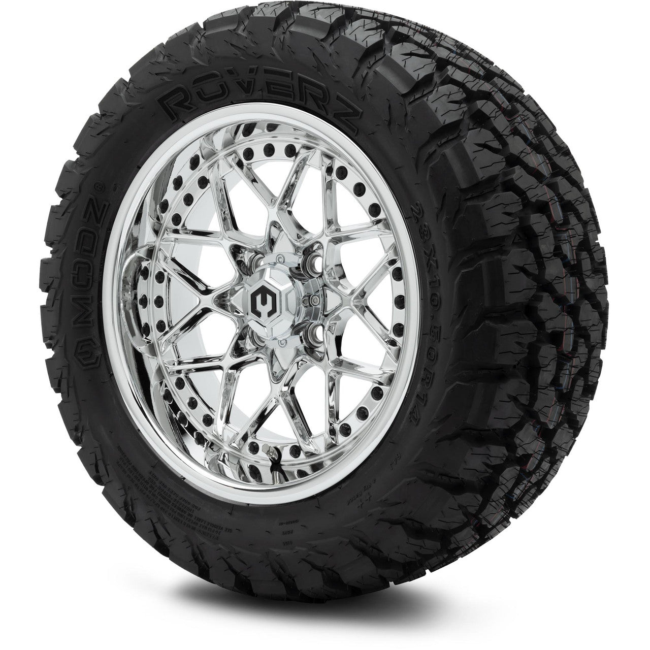 MODZ® 14" Formula Chrome Wheels & Off-Road Tires Combo (Arisun X-Armory All-Terrain 23x10-14 Radial)