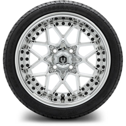 MODZ® 14" Formula Chrome Wheels & Street Tires Combo (MODZ Street Fox Radial 205/40-14)