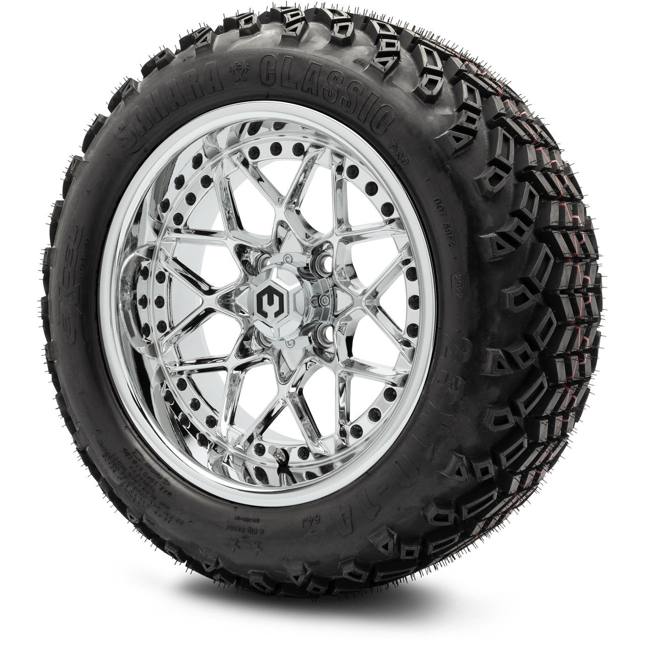 MODZ® 14" Formula Chrome Wheels & Off-Road Tires Combo (Arisun X-Armory All-Terrain 23x10-14 Radial)