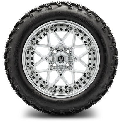 MODZ® 14" Formula Chrome Wheels & Off-Road Tires Combo (Xcomp Gladiator 23-10-14 Radial)