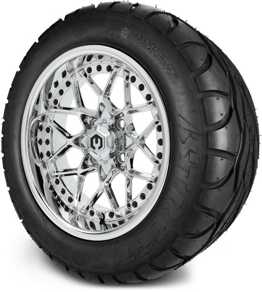 MODZ® 14" Formula Chrome Wheels & Street Tires Combo (MODZ Street Fox Radial 23x10-14)