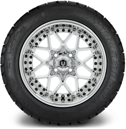 MODZ® 14" Formula Chrome Wheels & Street Tires Combo (MODZ Street Fox Radial 205/40-14)