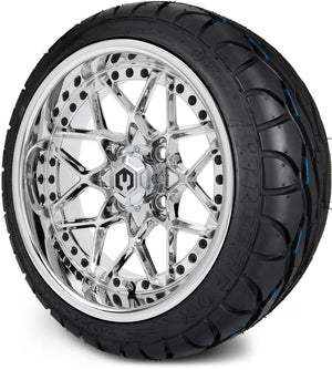 MODZ® 14" Formula Chrome Wheels & Street Tires Combo (MODZ Street Fox Radial 205/40-14)