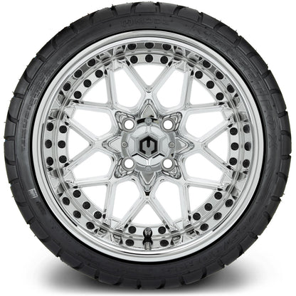 MODZ® 14" Formula Chrome Wheels & Street Tires Combo (MODZ Street Fox Radial 205/40-14)