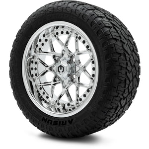MODZ® 14" Formula Chrome Wheels & Off-Road Tires Combo (Arisun X-Armory All-Terrain 23x10-14 Radial)