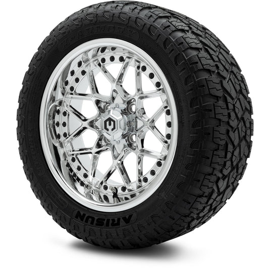 MODZ® 14" Formula Chrome Wheels & Off-Road Tires Combo (Arisun X-Armory All-Terrain 23x10-14 Radial)