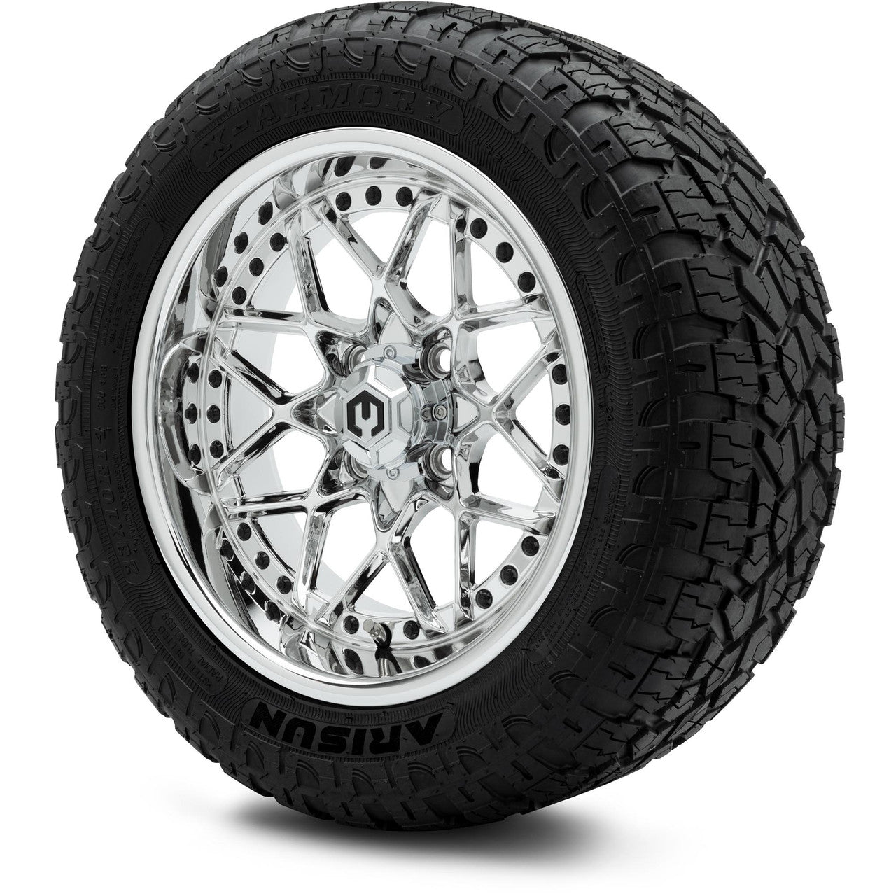 MODZ® 14" Formula Chrome Wheels & Off-Road Tires Combo (Arisun X-Trail All-Terrain 23x10-14)