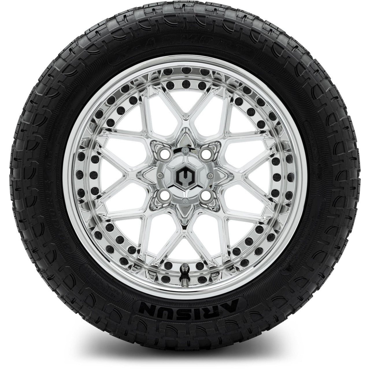 MODZ® 14" Formula Chrome Wheels & Off-Road Tires Combo (Xcomp Gladiator 23-10-14 Radial)
