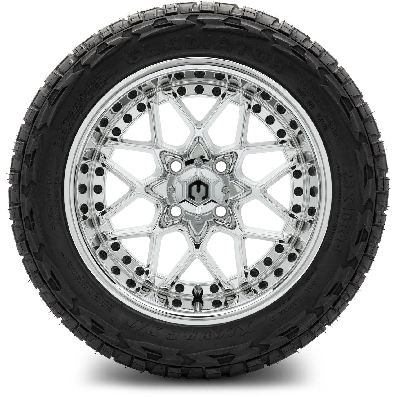 MODZ® 14" Formula Chrome Wheels & Off-Road Tires Combo (Arisun X-Trail All-Terrain 23x10-14)