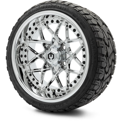 MODZ® 14" Formula Chrome Wheels & Off-Road Tires Combo (Xcomp Gladiator 23-10-14 Radial)
