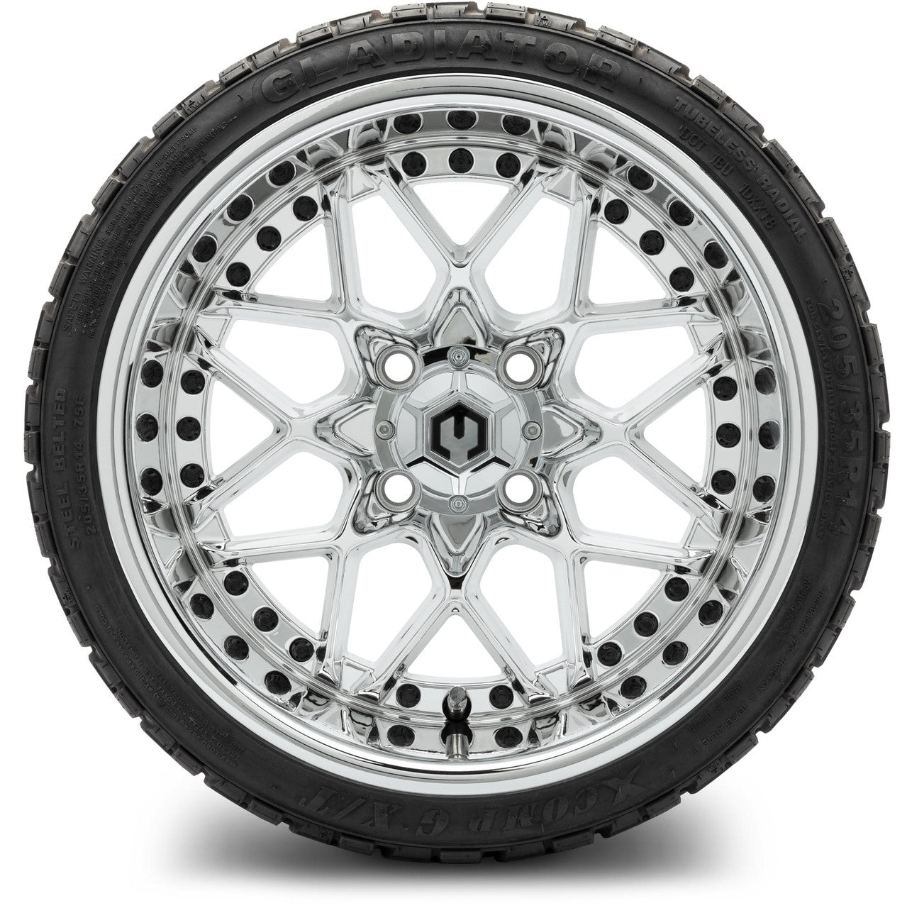 MODZ® 14" Formula Chrome Wheels & Off-Road Tires Combo (Arisun X-Armory All-Terrain 23x10-14 Radial)