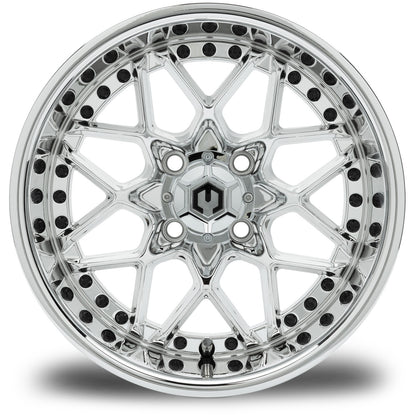 MODZ® 14" Formula Chrome Wheels & Street Tires Combo (MODZ Guardian 205/30-14)