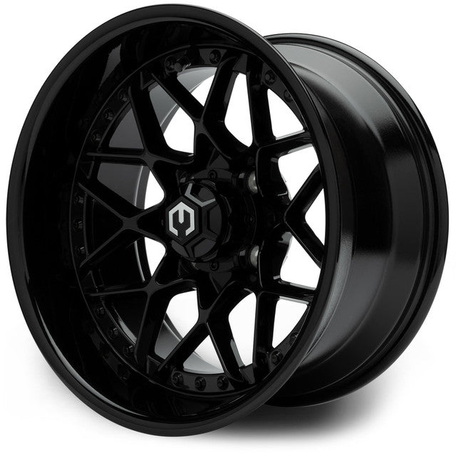 MODZ® 14" Formula Glossy Black Wheels & Street Tires Combo (MODZ Street Fox Radial 23x10-14)