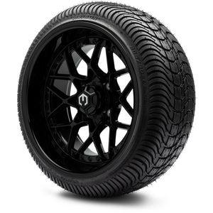 MODZ® 14" Formula Glossy Black Wheels & Street Tires Combo (Arisun Cruze 205/30-14)