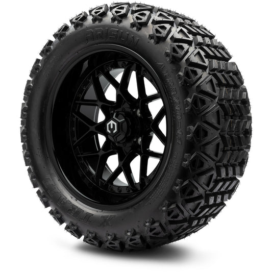 MODZ® 14" Formula Glossy Black Wheels & Off-Road Tires Combo (Arisun X-Trail All-Terrain 23x10-14)