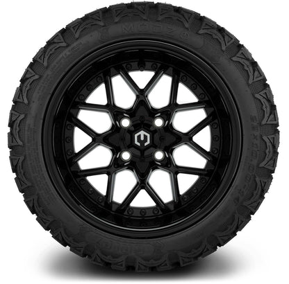 MODZ® 14" Formula Glossy Black Wheels & Off-Road Tires Combo (Xcomp Gladiator 23-10-14 Radial)
