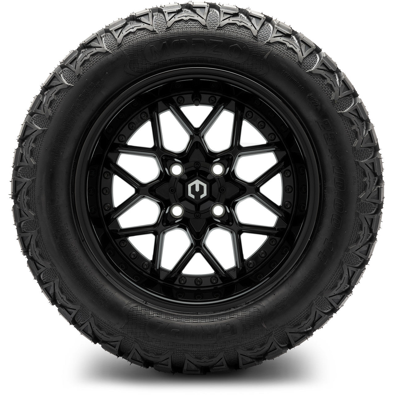 MODZ® 14" Formula Glossy Black Wheels & Off-Road Tires Combo (Arisun X-Armory All-Terrain 23x10-14 Radial)