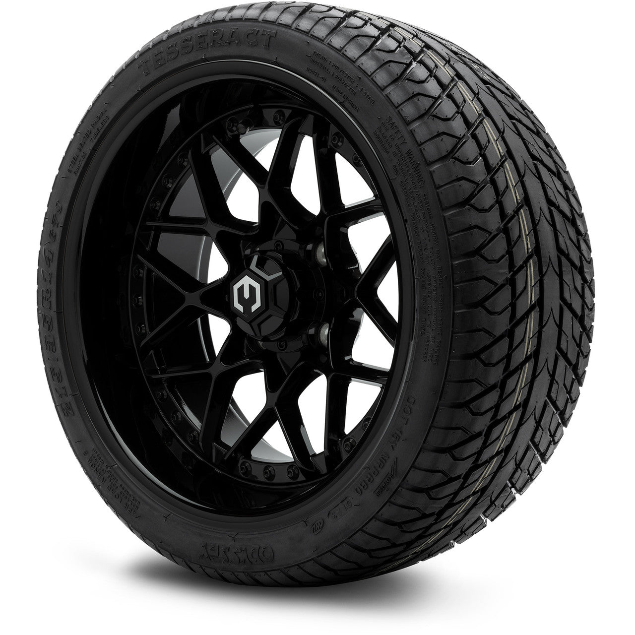 MODZ® 14" Formula Glossy Black Wheels & Street Tires Combo (Arisun Cruze 205/30-14)