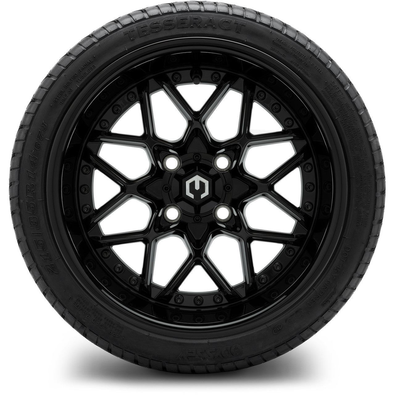 MODZ® 14" Formula Glossy Black Wheels & Street Tires Combo (MODZ Street Fox Radial 23x10-14)