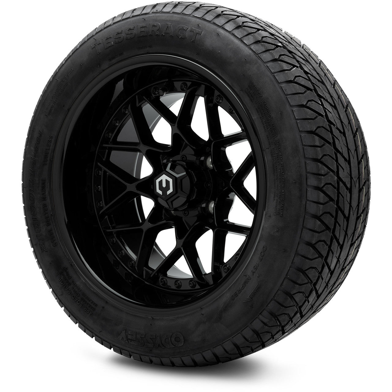 MODZ® 14" Formula Glossy Black Wheels & Street Tires Combo (MODZ Street Fox Radial 205/40-14)