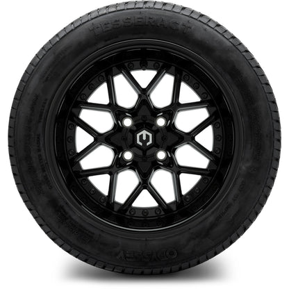 MODZ® 14" Formula Glossy Black Wheels & Street Tires Combo (MODZ Street Fox Radial 205/40-14)
