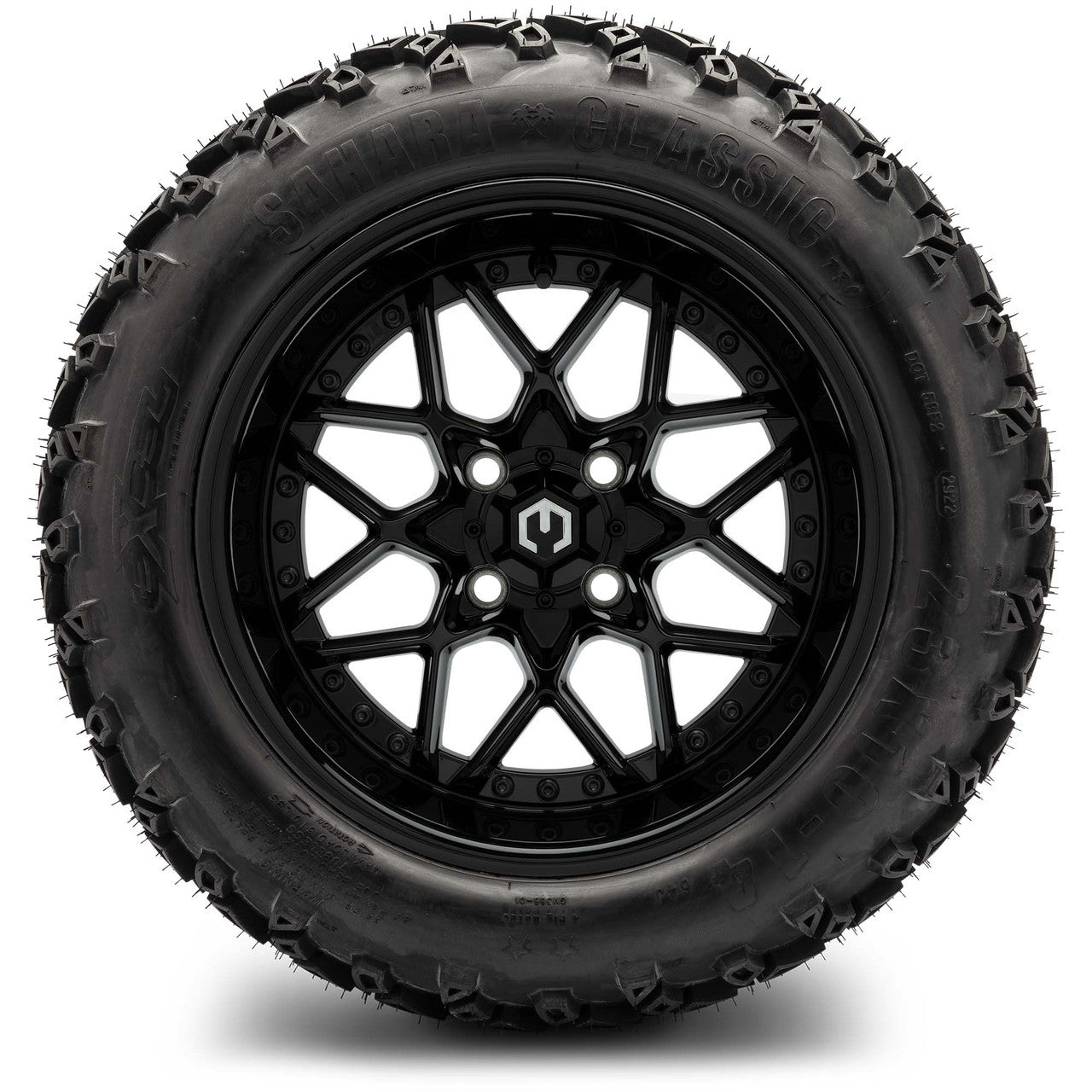 MODZ® 14" Formula Glossy Black Wheels & Off-Road Tires Combo (Arisun X-Trail All-Terrain 23x10-14)
