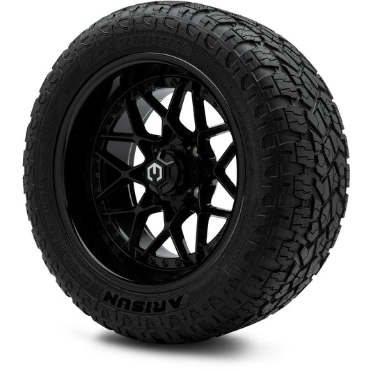MODZ® 14" Formula Glossy Black Wheels & Off-Road Tires Combo (Arisun X-Armory All-Terrain 23x10-14 Radial)