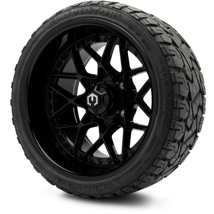 MODZ® 14" Formula Glossy Black Wheels & Off-Road Tires Combo (Xcomp Gladiator 23-10-14 Radial)