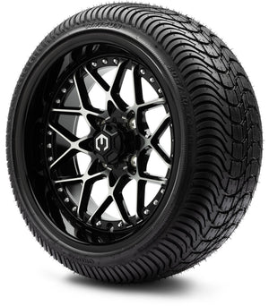 MODZ® 14" Formula Machined Black Wheels & Street Tires Combo (Arisun Cruze 205/30-14)