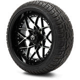 MODZ® 14" Formula Machined Black Wheels & Street Tires Combo (Arisun X-Sport 205/30-14)