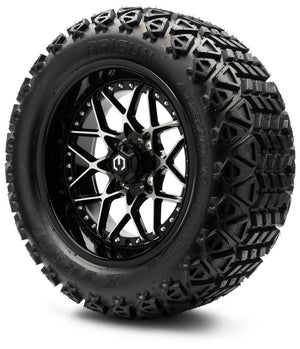 MODZ® 14" Formula Machined Black Wheels & Off-Road Tires Combo (Arisun X-Trail All-Terrain 23x10-14)
