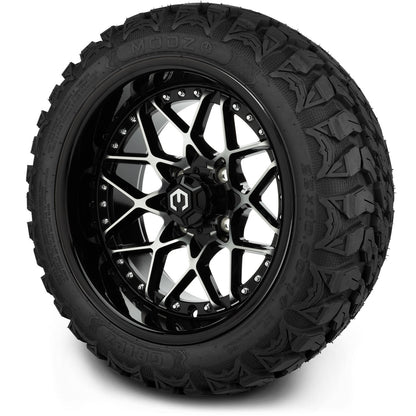 MODZ® 14" Formula Machined Black Wheels & Off-Road Tires Combo (Arisun X-Trail All-Terrain 23x10-14)