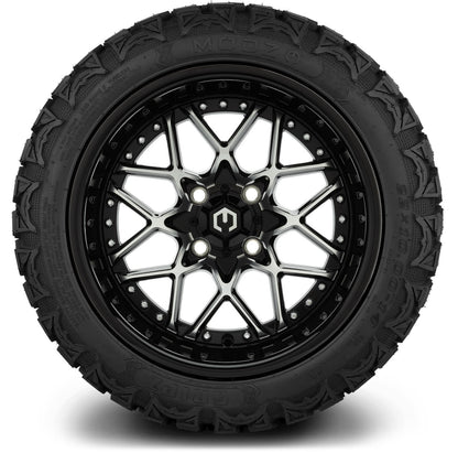 MODZ® 14" Formula Machined Black Wheels & Off-Road Tires Combo (Arisun X-Trail All-Terrain 23x10-14)
