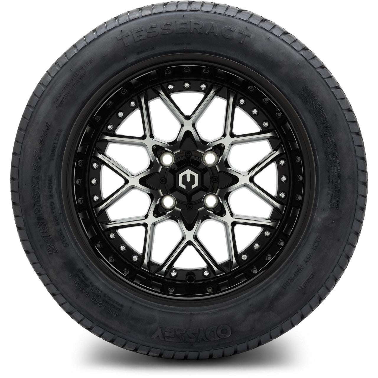 MODZ® 14" Formula Machined Black Wheels & Street Tires Combo (MODZ Street Fox Radial 23x10-14)