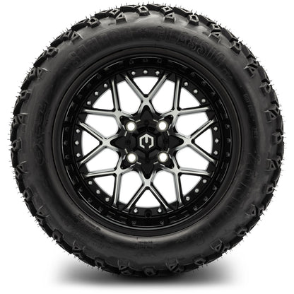 MODZ® 14" Formula Machined Black Wheels & Off-Road Tires Combo (Arisun X-Armory All-Terrain 23x10-14 Radial)