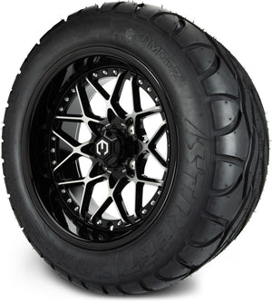 MODZ® 14" Formula Machined Black Wheels & Street Tires Combo (MODZ Street Fox Radial 23x10-14)