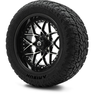 MODZ® 14" Formula Machined Black Wheels & Off-Road Tires Combo (Arisun X-Armory All-Terrain 23x10-14 Radial)