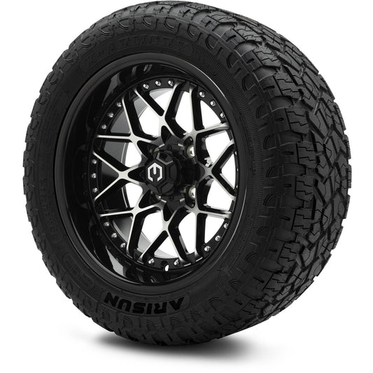 MODZ® 14" Formula Machined Black Wheels & Off-Road Tires Combo (Arisun X-Armory All-Terrain 23x10-14 Radial)