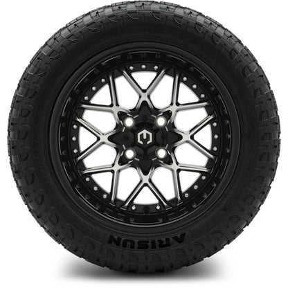 MODZ® 14" Formula Machined Black Wheels & Off-Road Tires Combo (Xcomp Gladiator 23-10-14 Radial)