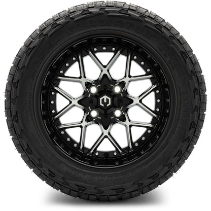 MODZ® 14" Formula Machined Black Wheels & Off-Road Tires Combo (Xcomp Gladiator 23-10-14 Radial)