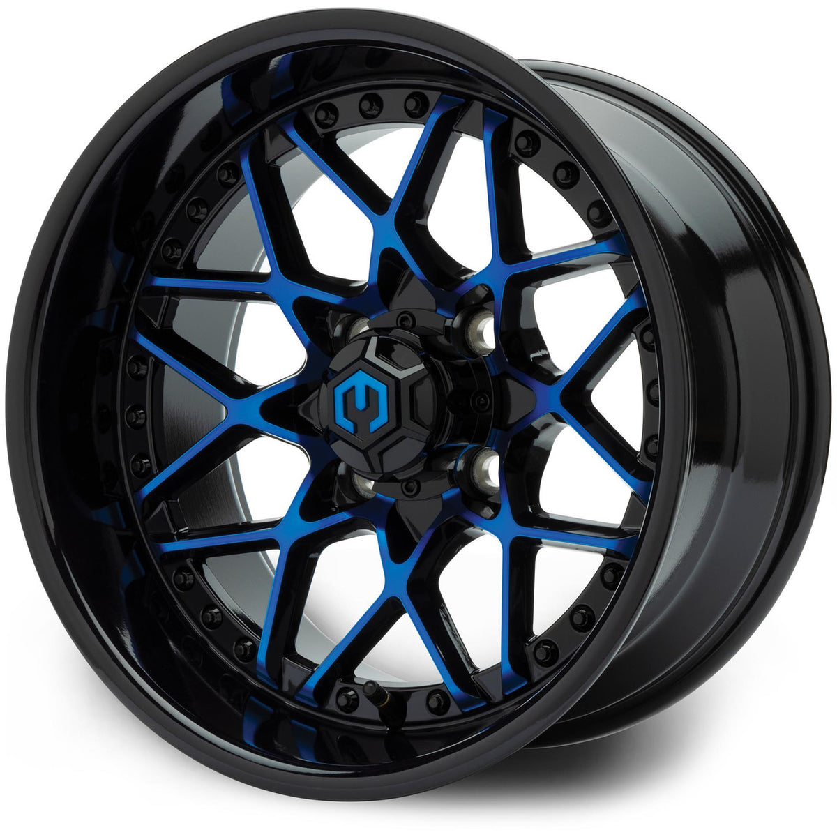 MODZ® 14" Formula Blue and Black Wheels & Off-Road Tires Combo (Xcomp Gladiator 23-10-14 Radial)