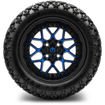 MODZ® 14" Formula Blue and Black Wheels & Off-Road Tires Combo (Arisun X-Trail All-Terrain 23x10-14)