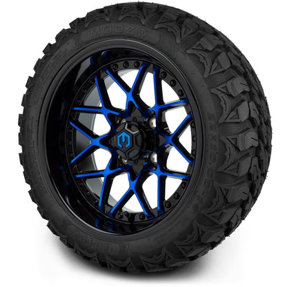 MODZ® 14" Formula Blue and Black Wheels & Off-Road Tires Combo (Arisun X-Armory All-Terrain 23x10-14 Radial)