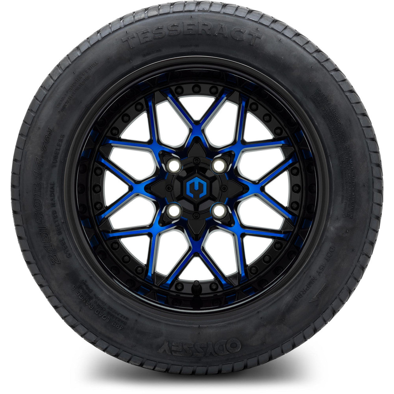 MODZ® 14" Formula Blue and Black Wheels & Street Tires Combo (MODZ Street Fox Radial 23x10-14)