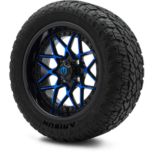 MODZ® 14" Formula Blue and Black Wheels & Off-Road Tires Combo (Arisun X-Armory All-Terrain 23x10-14 Radial)