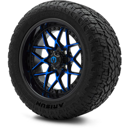 MODZ® 14" Formula Blue and Black Wheels & Off-Road Tires Combo (Xcomp Gladiator 23-10-14 Radial)