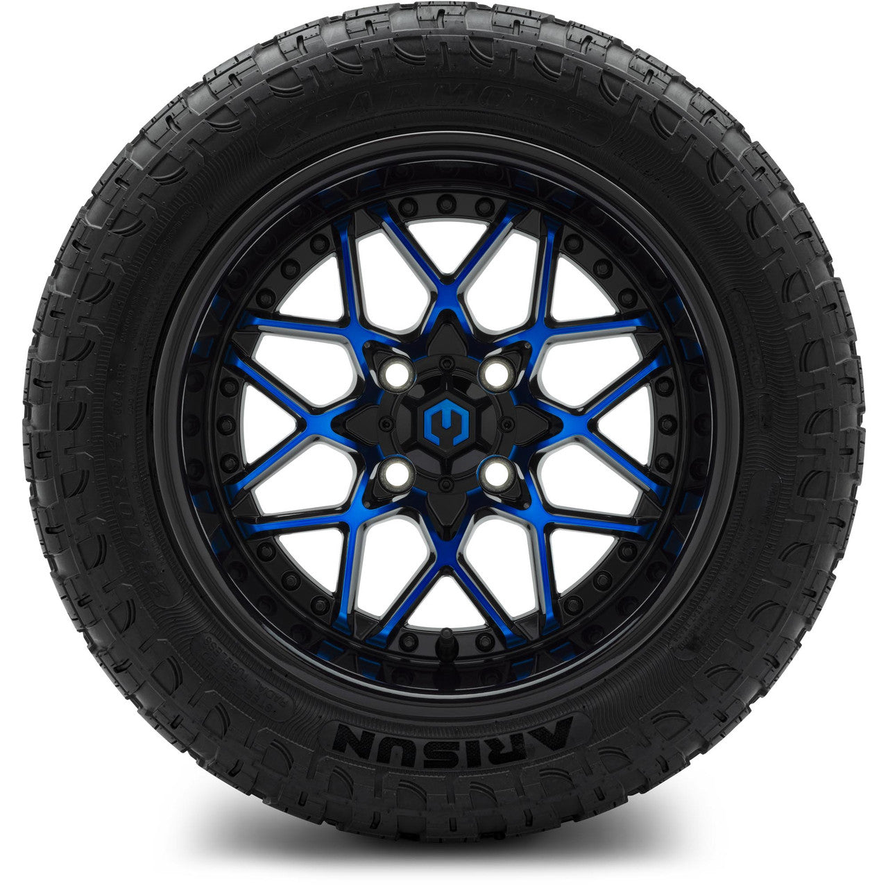 MODZ® 14" Formula Blue and Black Wheels & Off-Road Tires Combo (Arisun X-Armory All-Terrain 23x10-14 Radial)