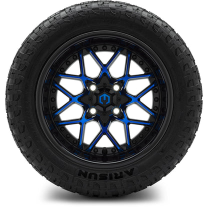 MODZ® 14" Formula Blue and Black Wheels & Off-Road Tires Combo (Xcomp Gladiator 23-10-14 Radial)