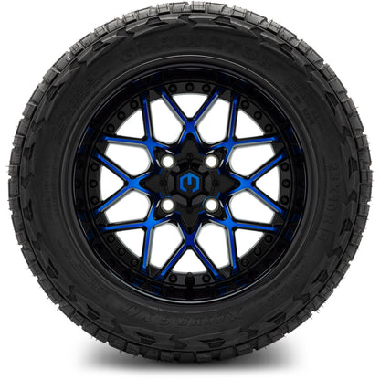 MODZ® 14" Formula Blue and Black Wheels & Off-Road Tires Combo (Xcomp Gladiator 23-10-14 Radial)